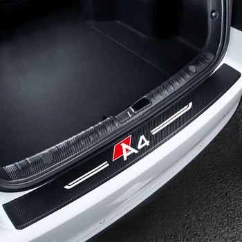 Nahk Auto Tagumise Kaitseraua Kleebiste Audi A4 Süsinikkiust Protector Auto Pagasiruumi Kaitse Plaat Film Auto Logo Interjöör Accessorie