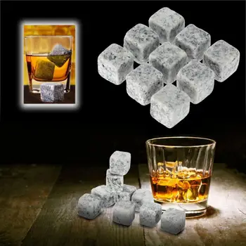 9pcs/kott Looduslik Whiskey Stones Ice Cube Whisky Kivi Korduvkasutatavad Jahutus Cooler Veini Rock Joogid Jää Kivid Barware TSLM1