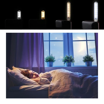 Uus Mini USB LED Tabel Lamp Kaasaskantav Lugemise Laua Valgus 8 Led-Raamat, Öösel tuled Taskulamp Telkimine Power Bank Sülearvuti