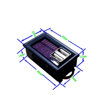 LED Digitaalne näidik Voltmeeter Dual USB 5V2A Mini Väljund Pinge Meetri Aku Tester Paneel DC 12V Autod, Mootorrattad, Sõidukid