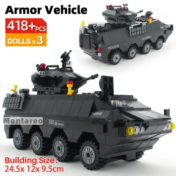 City politseijaoskond Auto Armor SWAT Kopter Soomustatud Veoauto, Laev Sõiduki Mudel ehitusplokid Kit Poiste Mänguasjad, Laste Lapsed Kingitus