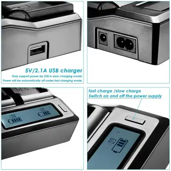 DMW-BLJ31 / DMW-BLJ31e Aku + LCD koos EU pistik dual aku quick charger kit for Panasonic Lumix S1, LUMIX S1R, LUMIX S1H, D