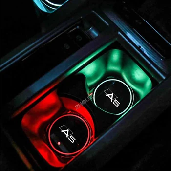 7 Värvikas USB-Auto, Logo Led Atmosfääri Valguses Helendav Tassi Diplomeeritud Omanik Audi A5 Sportback Kupee B8 B9 Auto Tarvikud