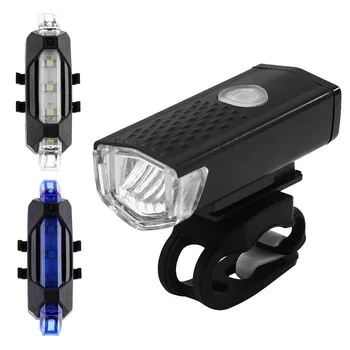 Jalgratta Esi-Valguse Taga Taillight Kit Jalgratta Jalgrattaga Ohutu Hoiatus Lamp LED Vilkur MTB USB Jalgrattasõit Taskulamp Bike Kerge Komplekt