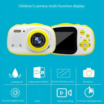 Lapsed Kaamera Digitaalne Veekindel Lapsed Võtavad Foto Full HD 1080P 2 Tolline Kaasaskantav Video Kaamera Kids Mänguasi