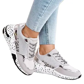 2021Women Tossud Lace-Up-Platform spordijalatsid Naistele Hingav Daamid Tossud Leopard Printida Naiste Vulcanize chaussures