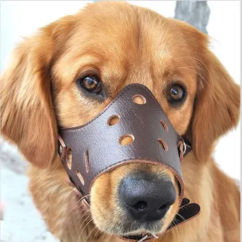 Lemmiklooma Koera Koonu Hingav PU Nahk anti-amps ja anti-allaneelamine koon mount kaas lemmiklooma koera, koer koor korgiga mask