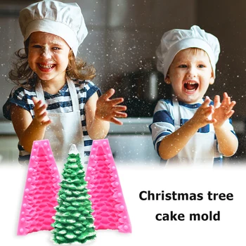 3D Christmas Tree Silikoon Küünal Hallituse Kook Dekoreerimiseks Vahendid Fondant Candy Küpsetamine Hallituse Jõulud Tähistamine Uus Aasta Pidu