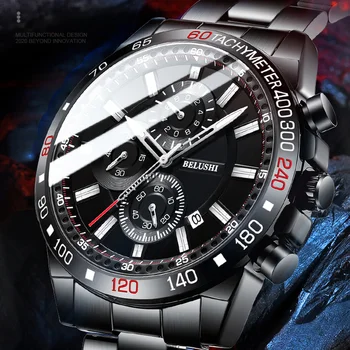 Uus Multifunktsionaalne Meeste Äri Bänd Quartz Watch Fashion Helendav Veekindel High-end Luksus Chronograph Vaadata WA32