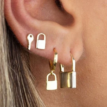 4tk Unikaalne Ohutu Armastus Kulla Värvi lukustusnupp Kõrvarõngas Kõrvarõngad on Naiste-Meeste Pircing Tolknema Earing Set Helix Piercing Ehted