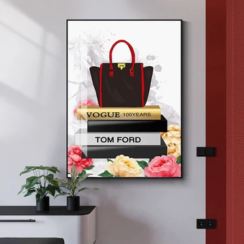 Mood Parfüüm, Lilled Seina Art Lõuend Maali Kott Kontsad Plakatid ja Pildid Kaasaegne Vogue Pilt elutuba Home Decor