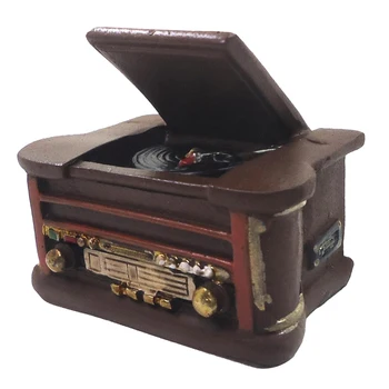 Antiik 1/6 Kääbus Dollshouse Phonograph Vaik Record Player Muusika Instrument