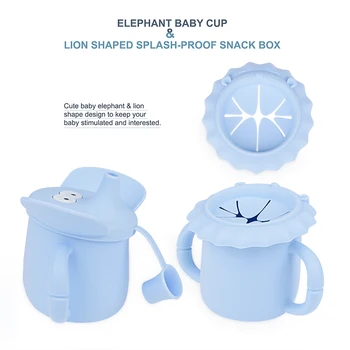 LOFCA Elevant Joomine Cup & Lion Suupiste Cup Silikoon Vee Tassi Söötmine Cup BPA Vaba lapse Õppimise Drinkware Laste Põhk