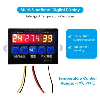 W1411 Intelligentne Digitaalne Temperatuuri ControllerNTC Temp Andur Kontrolli Termostaat Sügavkülmik Külmik Haudemunade Kodu Magamistuba