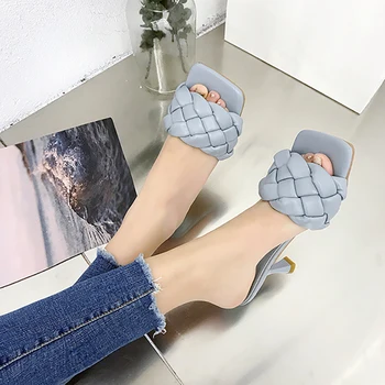 Naiste kõrge kontsaga sandaalid sussid Tasuta kohaletoimetamine kootud stiletto-korea, uus-stiilis Kingad valmis stock
