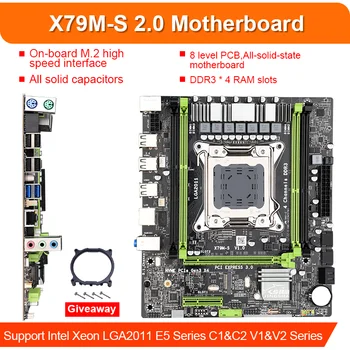X79 emaplaat LGA2011 E5 2689 CPU 4tk x 4GB = 16 GB DDR3 1600Mhz 12800 ECC REG Mälu Set transistor 128GB M. 2 SSD koos Jahedamaks