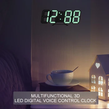24/12 Tunni vaate Vaadata Alarm LED digitaalkell Seina Riputamise 3D Tabel Kell Kalender Temperatuur Ekraani Eredus Reguleeritav