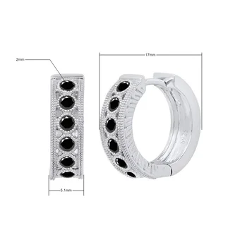 Must Ohe 2021 Uus Klassikaline 925 Sterling Silver Ring Must Trendikas Spinel Kaasamine Hoop Kõrvarõngad Naistele Trahvi Ehteid I182