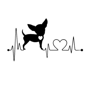 10-100tk 11.6*6.6 cm Chihuahua Heartbeat Koer Car Styling Armas Naljakas Loomade Dekoratiivsed Kleebised auto tarvikud