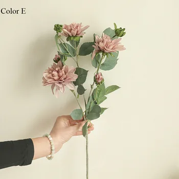 INS Jaapani Dahlia branch võltsitud jätab siidist kunstlilled Maja Decor fotograafia elutuba teenetemärgi flores