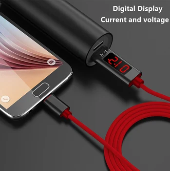 Digitaalne näidik Kehtiva Pinge LED Light USB-Laengu Laadimist Kaabli Mikro-USB-Kaabel-Type-c Kaabel Traat Xiaomi Huawei