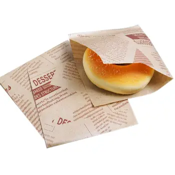 NHBR 100tk Sandwich Donut Leib Kott Küpsised Sõõrik paberkotid Oilproof Leib Käsitöö-ja Pagariahjud, Toidu Pakkimine Kraft 12x12cm