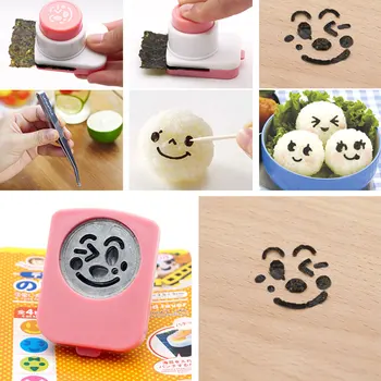 Naeratav Nägu Kuju Sushi Bento Hallituse Reljeef Children 's Riisi Pallid Cartoon Erinevaid Väljend Hallituse Beebi Sööki Köök Vidin