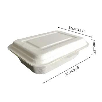 50tk/kott 450ML Eco-sõbralik Ühekordselt Takeout Toidu Mahutid Lagunev Lunchbox