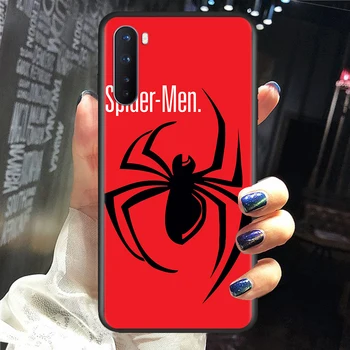 Pehme TPU Kate Spiderman logo Marvel jaoks OnePlus Nord N100 N10 8T 8 7T 7 6T 6 5T Pro Musta Telefoni Puhul