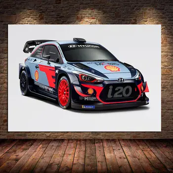 Sport Auto Hyundais Tuning i20 Kupee Lõuendile Maali WRC Halli Seina Art Plakatid ja Pildid elutuba Home Decor Raamimata