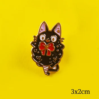 Sõle Must Kass Cartoon Metallist Rinnamärgid Riided Anime Ikoonid Teksad Seotud Ehted Rinnamikrofon Pin Badge Kotid Pin-Anime Seljakott
