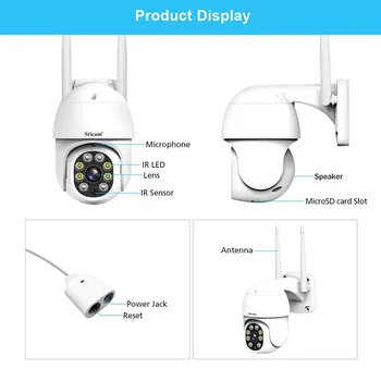 QZT PTZ IP-Kaamera, WIFI Väljas 360° Öise Nägemise CCTV Kaamera videovalve Veekindel Sricam Home Security Kaamera Väljas