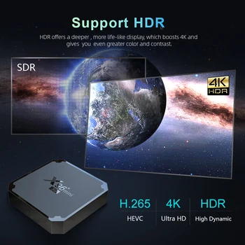 X96 Mini STB Android 9.0 S905W Quad Core 1GB 8GB 2,4 GHz, 5 ghz WiFi Smart TV Box Mini Smart TV Box Ultra HD Media Player