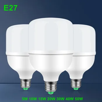 High Power LED Pirn E27 Lamp 5W 10W 15W 20W 30W 40W 50W Lampada Ampull, Bombilla Energiasäästu Led Lambid Kodus elutoas