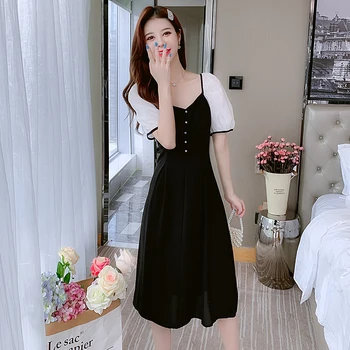 COIGARSAM Naised ühes tükis kleit-korea, Uus-Suvel Kleidid Must 6890