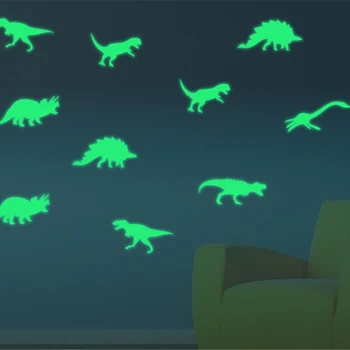 9Pcs Kuma Pimedas Dinosaurused Mänguasjad Kleebised Ülemmäära, Beebi, Laps Toas Kodus Seina Kaunistamiseks