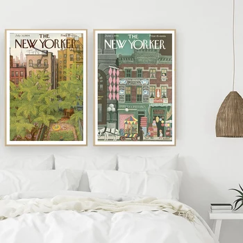 New Yorker Magazine Cover Plakat Vaadata Maailma Abstraktse Vintage Print Seina Art Retro Pilt Lõuendil Maali Home Decor