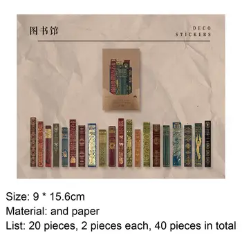 40Pcs Scrapbooking Kleebised DIY Liim Washi Vintage Raamatukogu Decal jaoks Teataja Scrapbooking Kleebised
