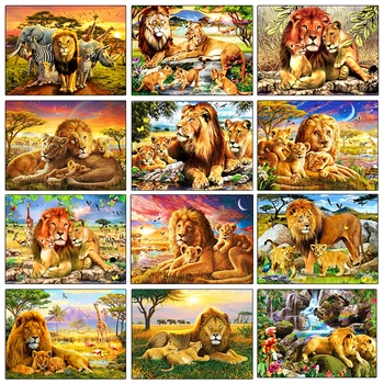 5D DIY Täis Puurida Lõvi Tikandid Müük Loomade Diamond Maali Ruut/Ring Mosaiik Kive Pilte Käsitöö Kingitus Home Decor