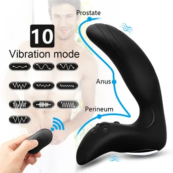 Vibreeriv Eesnäärme Massager puldiga Anal Plug Vibraator Võimsad Mootorid Tagumik Silikoon Masturbator Sugu Mänguasjad Täiskasvanutele Mees