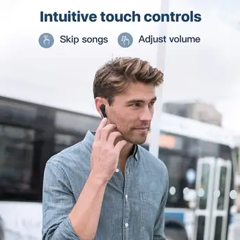 TicPods Tasuta (Renoveeritud) Tõsi, Traadita Bluetooth-Earbuds 18 Tundi Aku Kiire Laadimine IPX5 Veekindel Touch Control