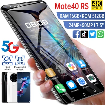 2021 Uus Globaalne Versioon Mate40 PP 7.3 Tolline 16 GB+512 GB Nutitelefon Mobiiltelefon 24+50MP 4G 5G Võrgu 6800mAh, WiFi, GPS, Mobile Phone