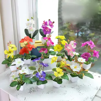 Kunstlik Lill, Taim, Plastist Pott Bonsai Garden Tabel peoruum Kaunistamiseks pulmad kodu aksessuaarid teenetemärgi tuba decor