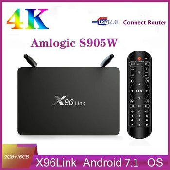 X96Link Android 7.1 Amlogic 2 GB 16 GB Koos SIFLOWER SF16A18 Ruuteri Funktsioon X96 Link 2 In 1 Multifunktsionaalne OTT Karp