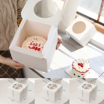 Cake Box Koos Läbipaistva Akna Ruudu Sünnipäeva Kook Pakendi Karp Seebi Juhul Pulm Baby Shower Šokolaadi Kingitus Pakendite Kastid