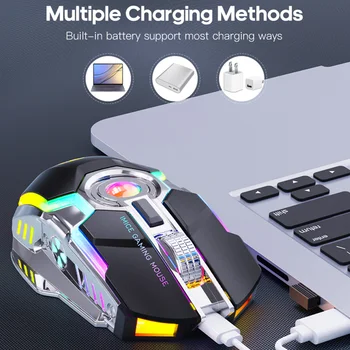 RGB Gaming Mouse Juhtmeta Hiir Laetav Vaikne Mause LED Taustavalgustusega, Hiired, 3200 DPI, Juhtmeta Hiir, mis on Mängija Jaoks Sülearvuti