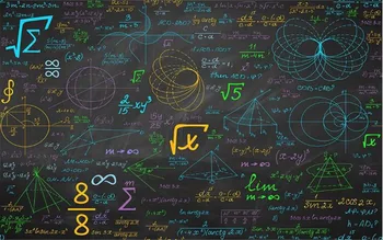 Milofi matemaatika valemid värviline kriit tahvli taust seina paber seinamaaling
