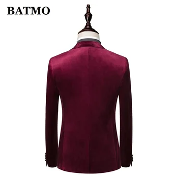 BATMO 2019 uute tulijate mood vabaaja must samet sobib mehed,meeste pulm kleit,jakid+püksid+vest,XZ347
