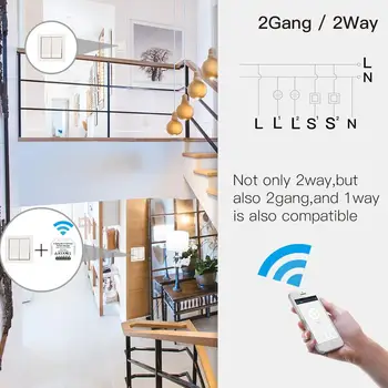 NÄGIJA 2 Gang DIY WiFi Smart-2 Viis LED-Dimmer Lüliti Moodul Smart Life/Tuya APP Kaugjuhtimispuldi Tööd Alexa Google Kodu