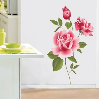 Armastus 3D Roosi Lille Õis Seina Kleebised elutoas TV Kaunistamine Seina Kleebis Home Decor